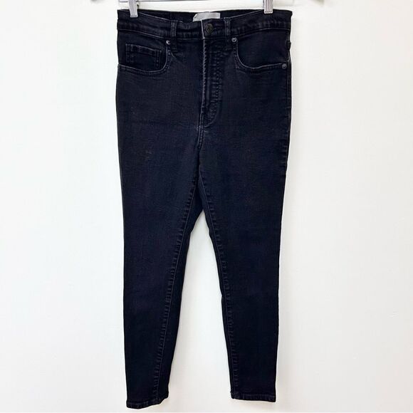 Everlane High Rise Authentic Stretch Skinny Jeans Black Wash Size 28 Ankle - Picture 2 of 8